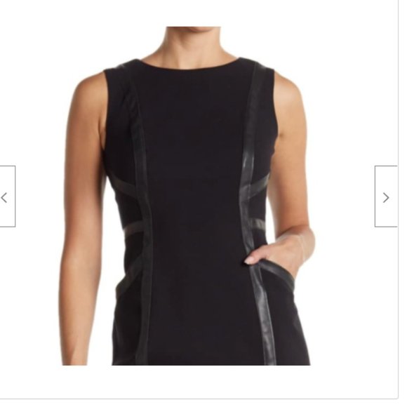 TAYLOR Women's Double Faced  Faux Leather Dress 8 - Picture 3 of 6